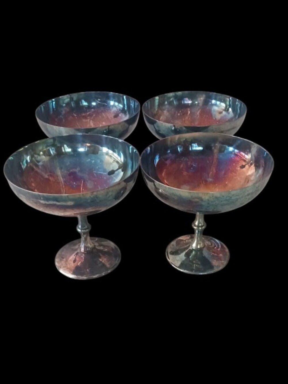Silverplated Champagne Goblets made in Italy Set of Four
